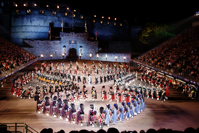A Military Tattoo performance at Edinburgh Castle. (Photo credit: Insight Vacations)