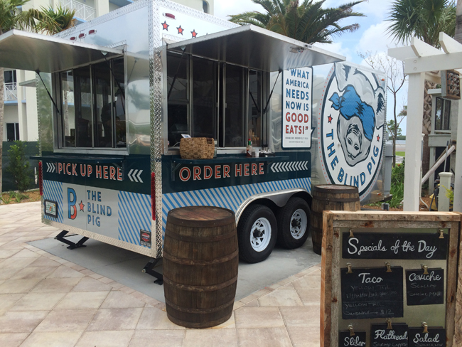 The Blind Pig food truck onsite at the The Gates Hotel in Key West.