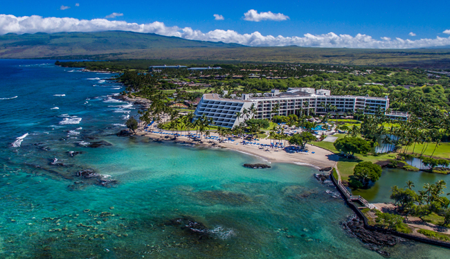An aerial view of Mauna Lani Bay Hotels & Bungalows in Hawaii.
