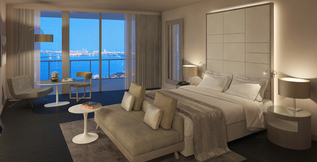 A rendering of the upcoming ME Miami's Mode Room View. 