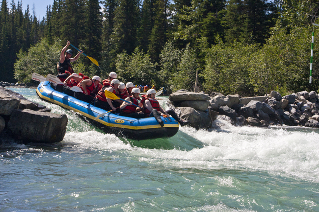 Whitewater rafting on the Kicking Horse River in the Canadian Rockies. (Photo credit: Austin Adventures)