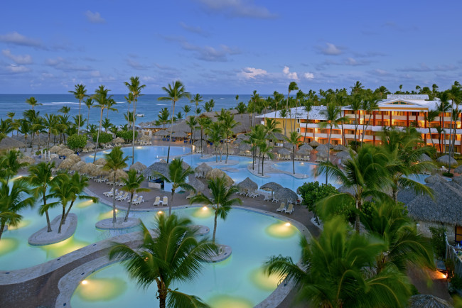 The main pool at the Iberostar Punta Cana in the Dominican Republic. 