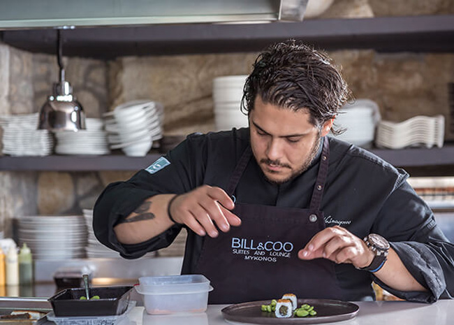 Bill & Coo Suites and Lounge and Bill & Coo Coast Suites' executive chef Athinagoras Kostakos.