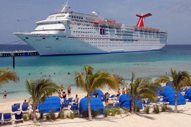 The Carnival Elation in Grand Turk.