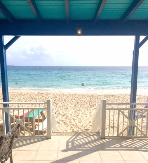 Beach views during lunch at one of the Frenchman's Reef & Morning Star Marriott Beach Resort's restaurants.