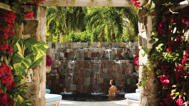 The volcanic-stone whirlpool at the Four Seasons Resort Nevis in Saint Kitts and Nevis.