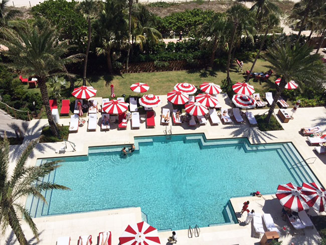 Pool views from Faena's guestroom.