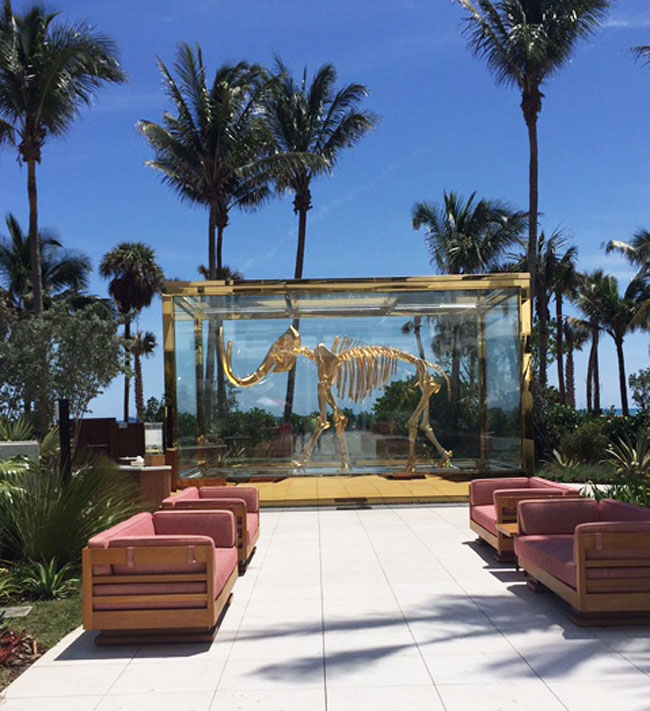 The mammouth sculpture at Faena Hotel Miami Beach.