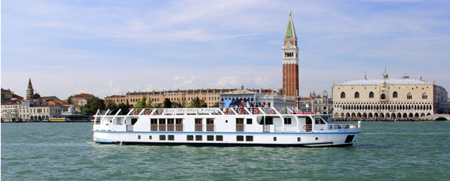 European Waterways' La Bella Vita cruising in Venice.