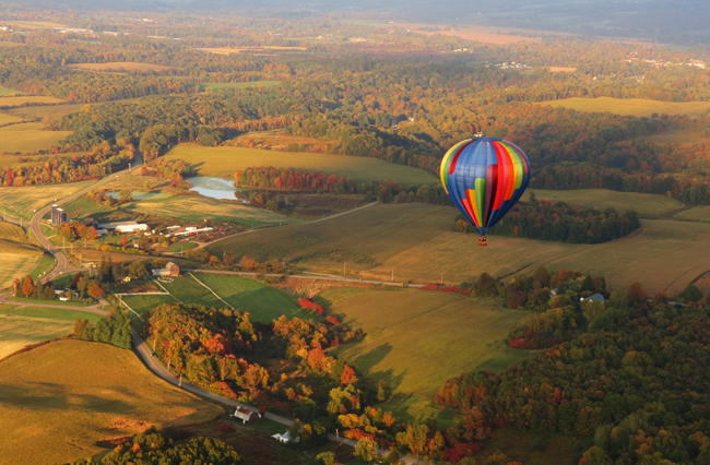 A hot air balloon ride over Letchworth State Park in New York. (Frank Del Mastro)