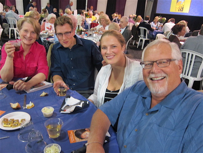 Harry, his wife and children enjoying Lake Oswego Rotary Club’s Annual Lobster Feed and Auction in Oregon. 