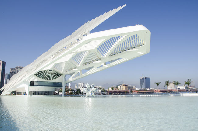 The exterior of the Museu do Amanha (Museum of Tomorrow) in Brazil. (Photo credit: Byron Prujansk)
