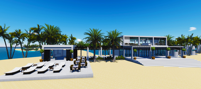 Renderring of the private party room at Norwegian's private island, Great Stirrup Cay. (Photo credit: Norwegian Cruise Line)