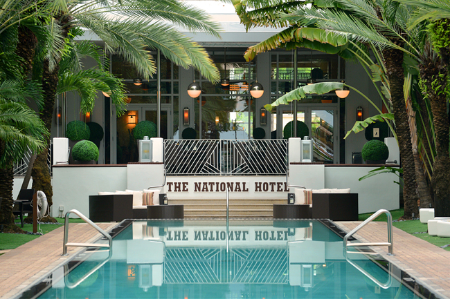 The pool at the National Hotel Miami Beach.