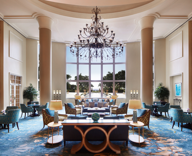 The lobby at The Ritz-Carlton Key Biscayne, Miami.