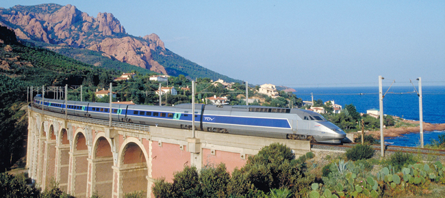 A TGV train in Cote Azur. France.