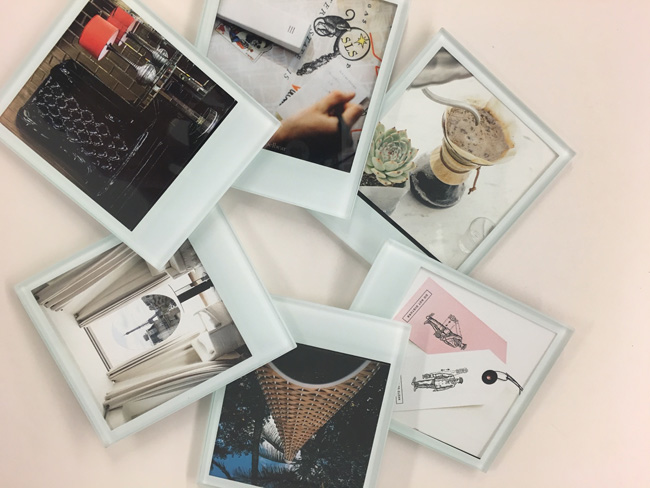 Tribute Portfolio's #independentmoments package includes a Polaroid-style coaster set with #independentmoments from Tribute Portfolio properties for guests to take home.