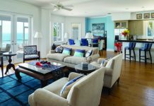 The Ocean Blue “cottage” at The Abaco Club on Winding Bay on Great Abaco Island.