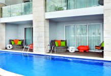 Swim-up Flat Suites are one of many accommodation styles.