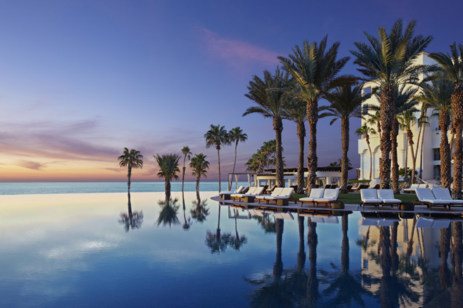 The infinity pool at the Hilton Los Cabos Beach and Golf Resort in Mexico. 