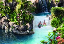 Grand Wailea in Maui offers nine pools, waterslides, waterfalls and caves.