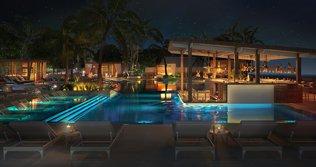 A rendering of the VIP pool at the upcoming UNICO Hotel Riviera Maya in Mexico. 