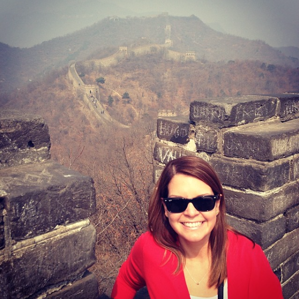 Diana at the Great Wall of China.