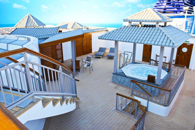 Norwegian Cruise Line’s Norwegian Dawn received major renovations after a month-long dry dock including a complete makeover to the ship’s two signature Garden Villas (seen here). 