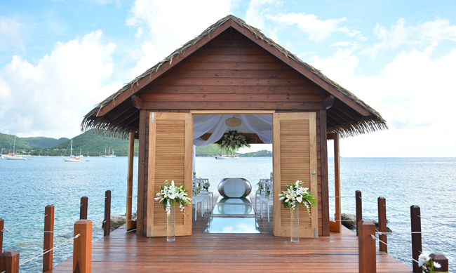 Sandals Resorts has unveiled the first overwater chapel in the Caribbean available for reservations at  Sandals Grande St. Lucian.