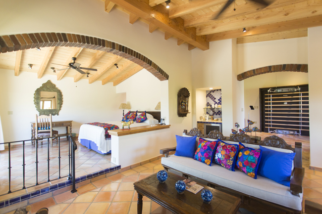 Rancho La Puerta's new Villas Cielo (or Heavenly Villas) feature a living room that can be transformed into a residential gym or business office.