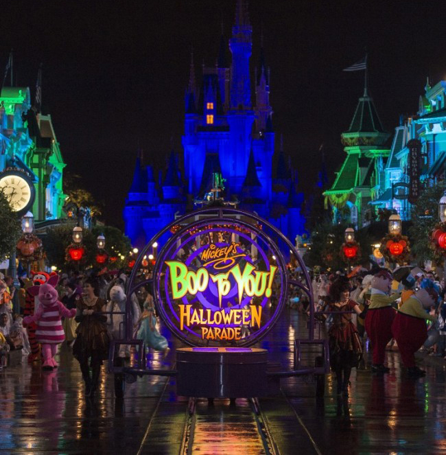 Mickey’s Boo-to You Halloween Parade coming down Main Street, U.S.A at Walt Disney World Resort in Orlando, Florida. (Photo credit: Charlie Champagne)