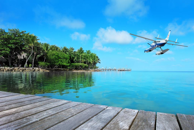 Guests can now charter a private seaplane to Little Palm Island Resort & Spa in Little Torch Key, Florida.