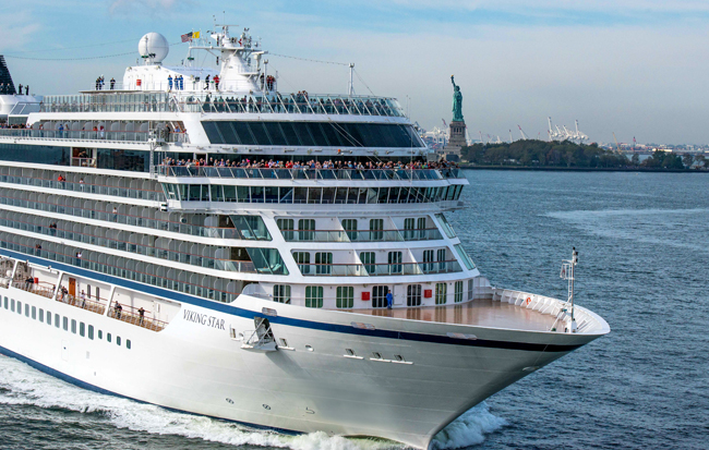 Viking Star heads to San Juan from New York. (Photo courtesy of Viking Cruises)