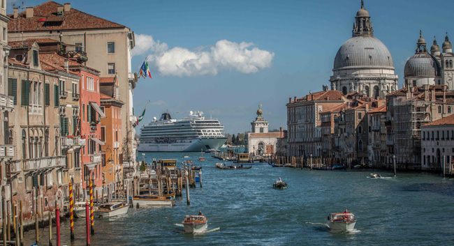 Travel agents can enter to win Viking Cruises' “Your Ship Has Come In: Viking Million Dollar Voyage” booking contest now through March 31, 2017. (Pictured: The Viking Star in Venice, Italy.)