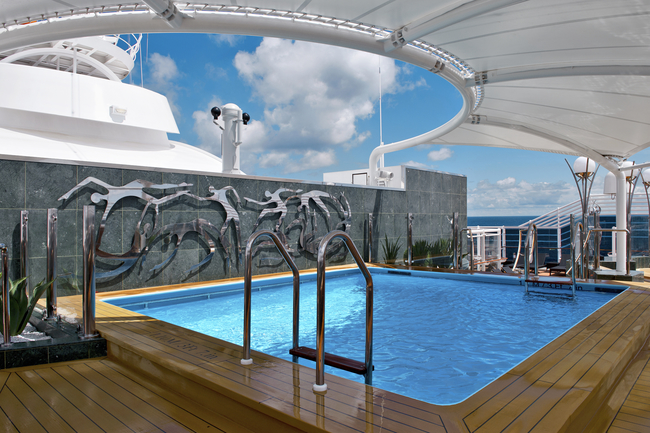 MSC Cruises is offering a 2 for 1 Cruise Deal to Grand Turk Island. The MSC Yacht Club on board the MSC Divina.