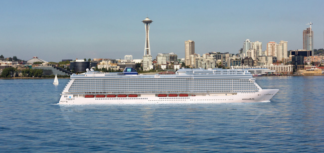 A rendering of the new Norwegian Bliss in Seattle. 