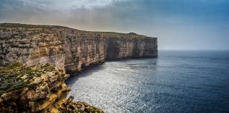 Aerial view of Gozo Cliffs. (Viewing Malta)
