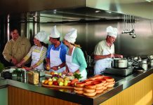 Opposite page: Cooking class aboard AmaWaterways.