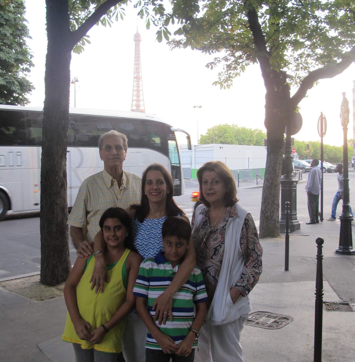John in Paris with his family.