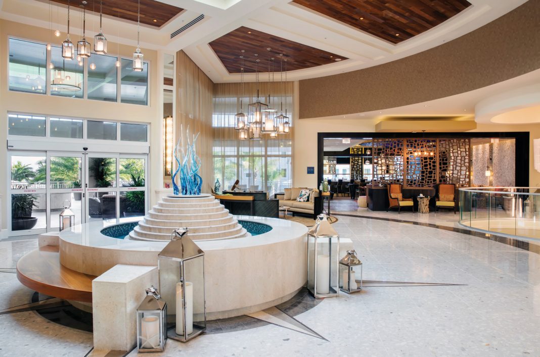 The chic lobby at Playa Largo Resort & Spa.