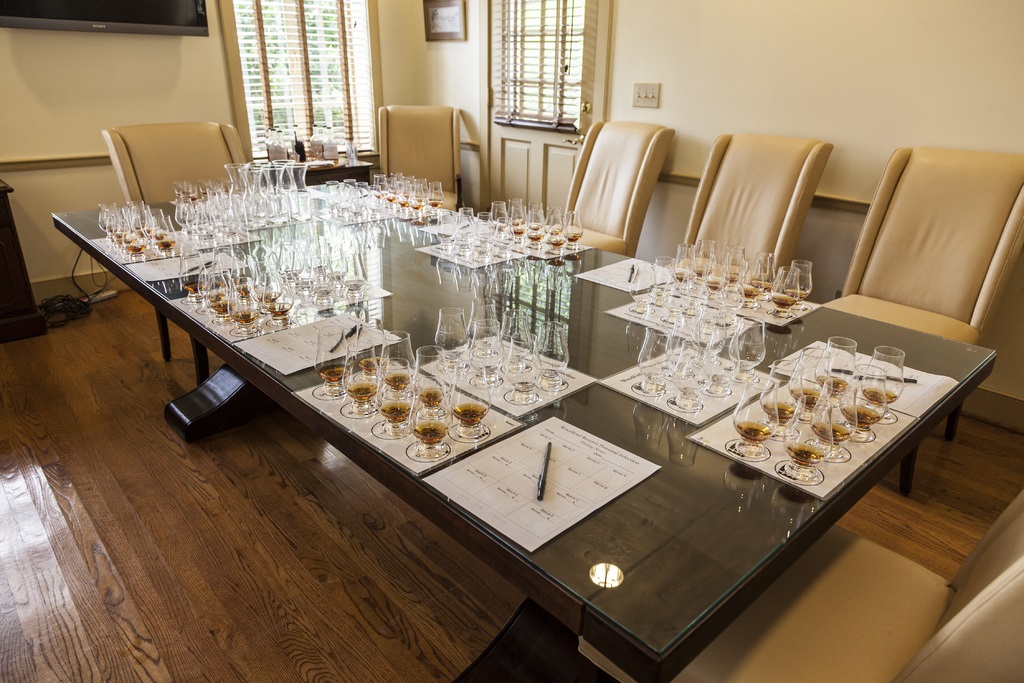 The tasting table at the Woodford Reserve Distillery in Lexington, Kentucky. (Photo credit: KY Bourbon Trail)