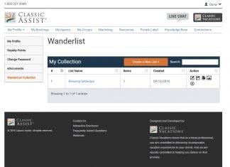 A screenshot of Classic Vacations' new website.