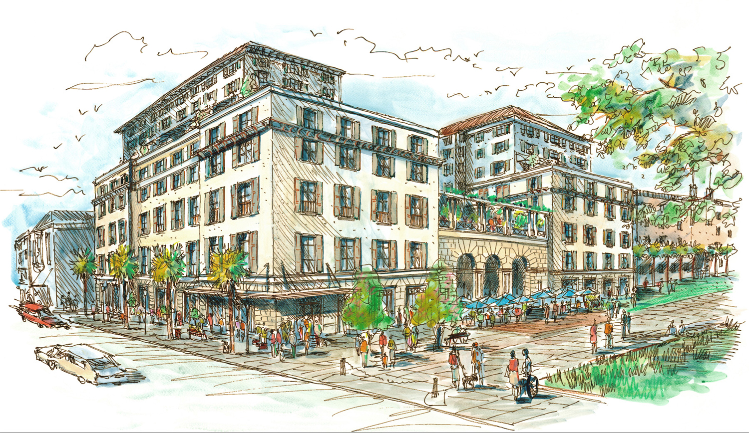 A rendering of the new Hotel Bennett in Charleston, South Carolina. 