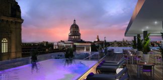 A rendering of the rooftop terrace at The Gran Hotel Kempinski Manzana La Habana in Havana, Cuba.