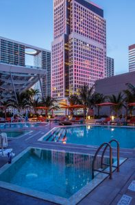Poolside at EAST, Miami.