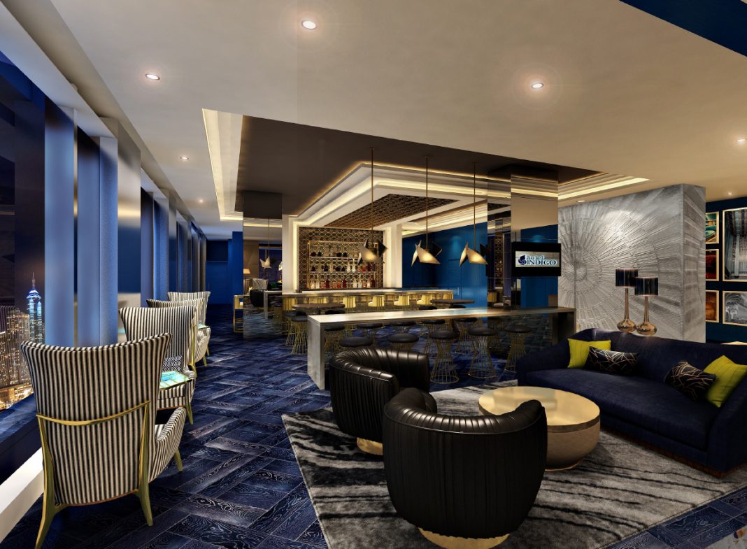 Amenities at the new Hotel Indigo Los Angeles Downtown in California include a sky bar.