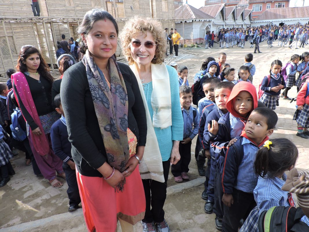 Peggy at Kathmandu Bamboo School.