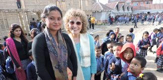 Peggy at Kathmandu Bamboo School.