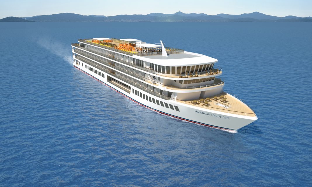 A rendering of American Cruise Line's first modern river boat.
