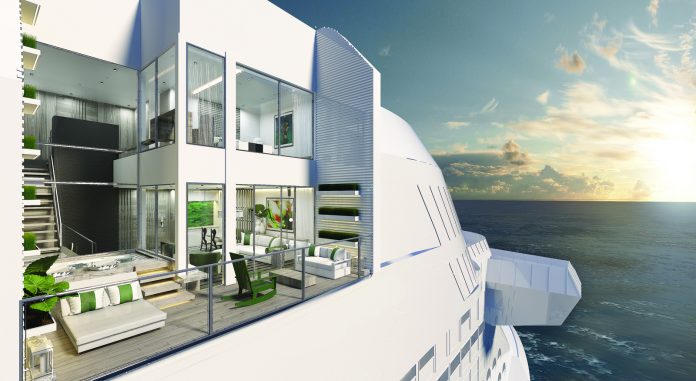 A rendering of the Edge Villa accommodations on board the Celebrity Edge, slated to debut late next year. A rendering of the Edge Villa accommodations on board the Celebrity Edge, slated to debut late next year.